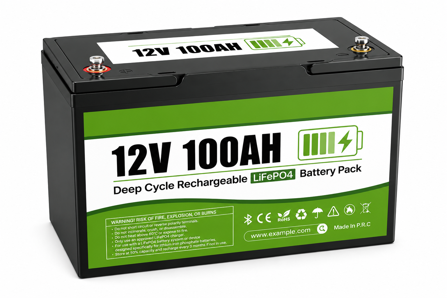 LifePo4 100Ah batteri BT - Bilde 4