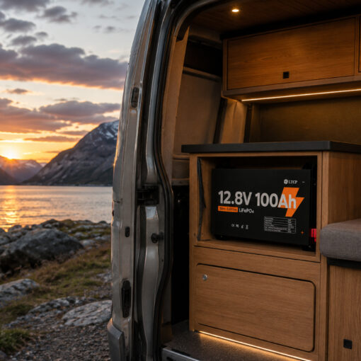Litiumbatteri 12V 100Ah Slim for trange områder